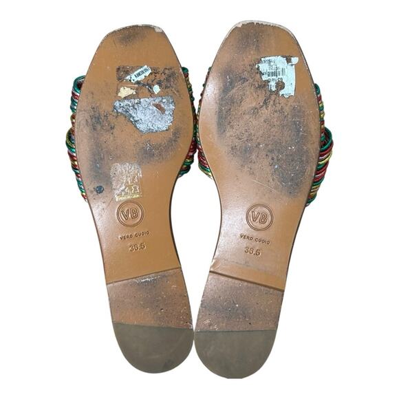 Veronica Beard Gemma Rainbow Metallic Knotted Flat Slide 36.5 6.5 - Picture 5 of 8